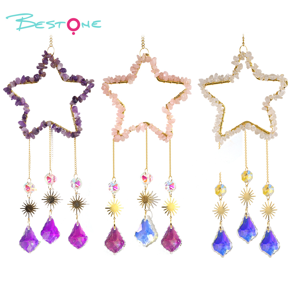 Sun Catcher - Fragment Star - White/Pink/Purple Crystal