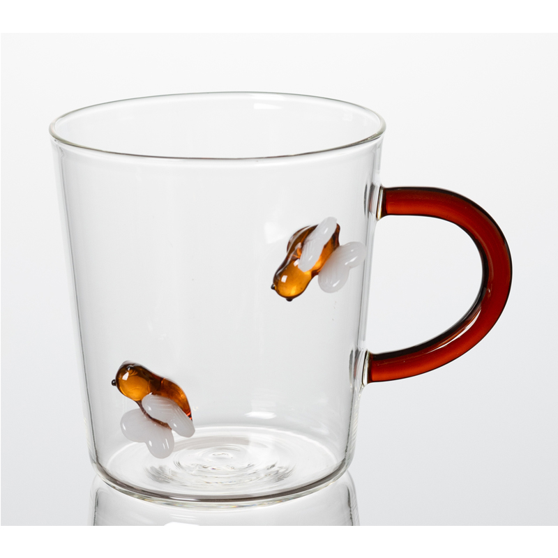 Single Wall Glass Coffee Cup with Saucer