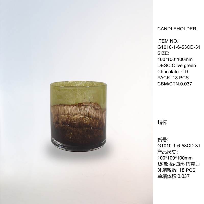 Handmade Mouth-Blown Color Art Glass Tealight Candleholder
