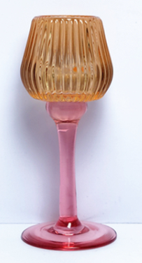 Ribbed Glass Candle Holder