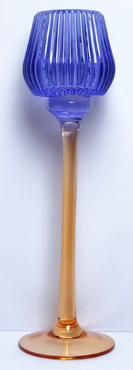 Ribbed Glass Candle Holder
