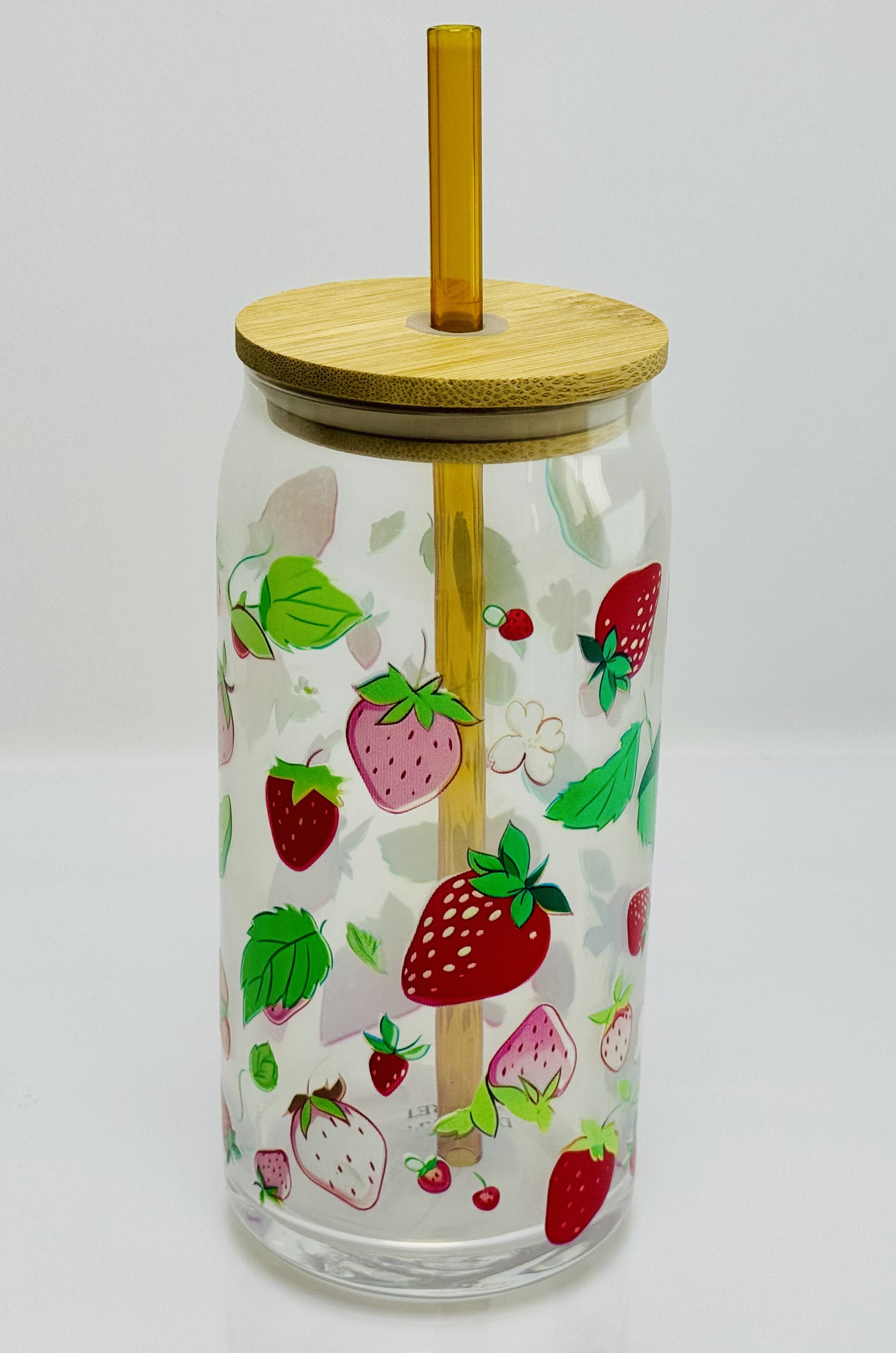 Drinking Glass with Bamboo Lid