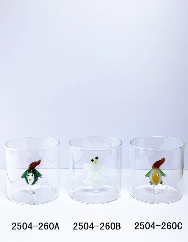 Borosilicate Glass Cup with Decorative Accessories