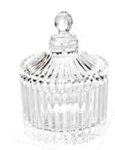 Ribbed Glass Candy Jar