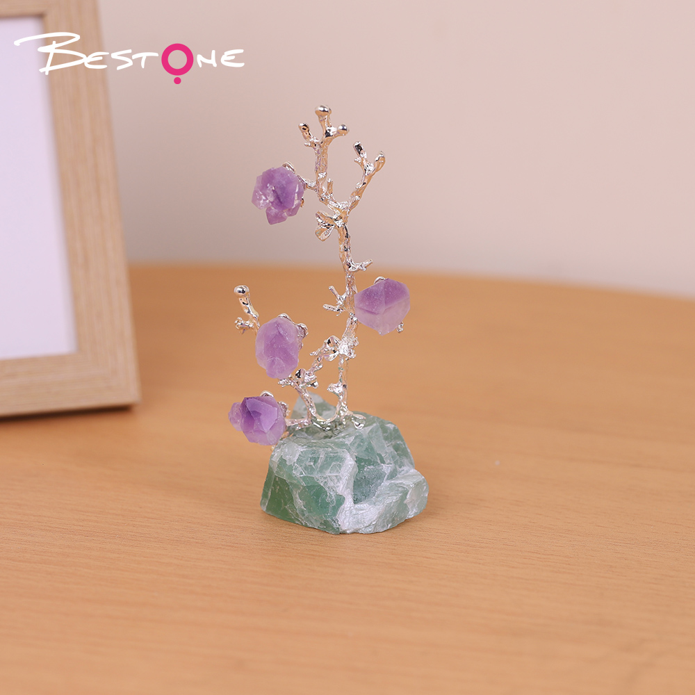 Crystal Money Tree with Amethyst Buds
