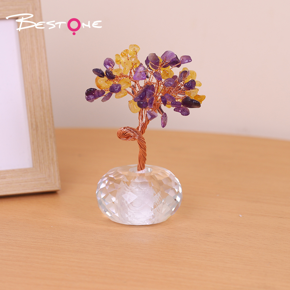 Gem Tree Series Glass Base (Amethyst, Rose Quartz, Green Aventurine, Citrine)