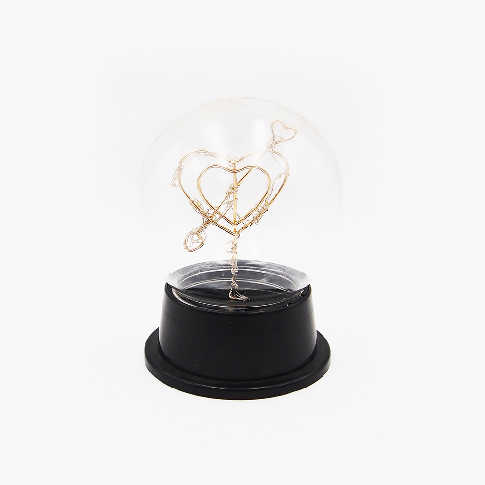 LED Globe with Plastic Base Double Heart