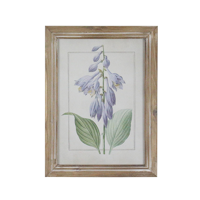 Set of 6 Rustic Farmhouse Wood Framed Flower Wall Art