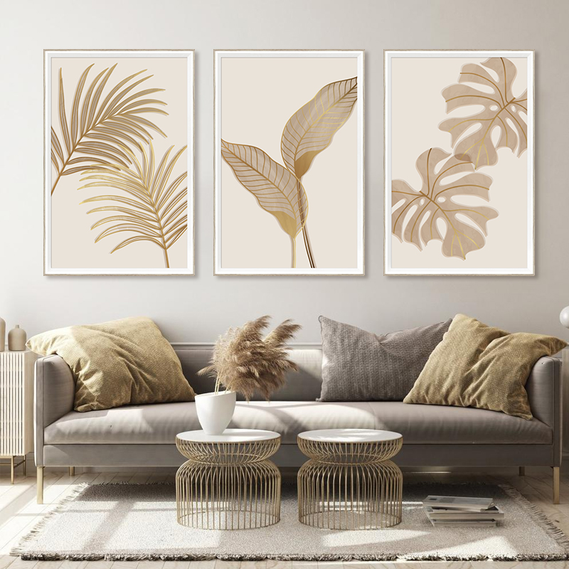 Framed Leaf Wall Art for Bathroom Bedroom Living Room