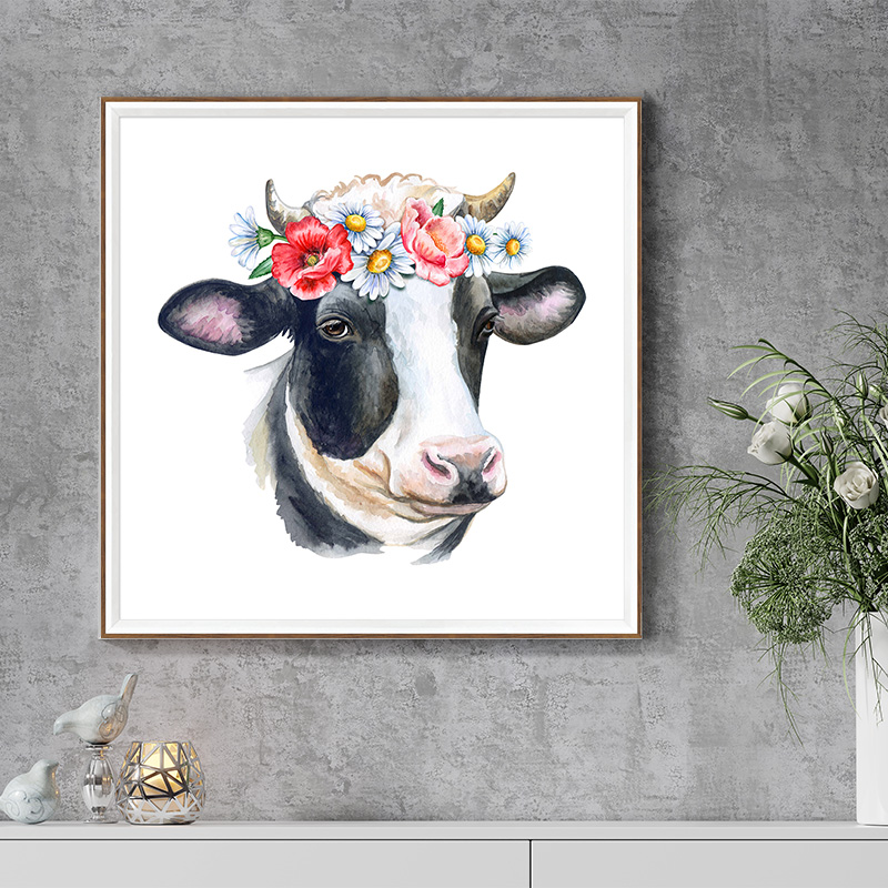 Double Color Framed Animal Wall Art Painting