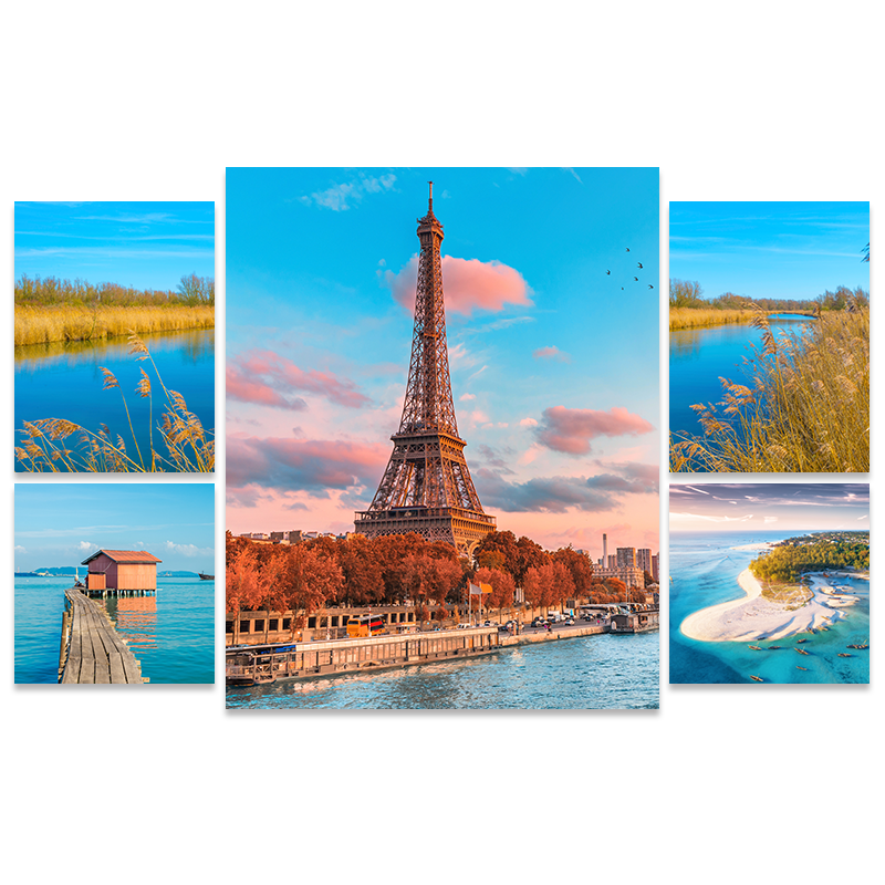Five-Piece Canvas Wall Art Set City Scape