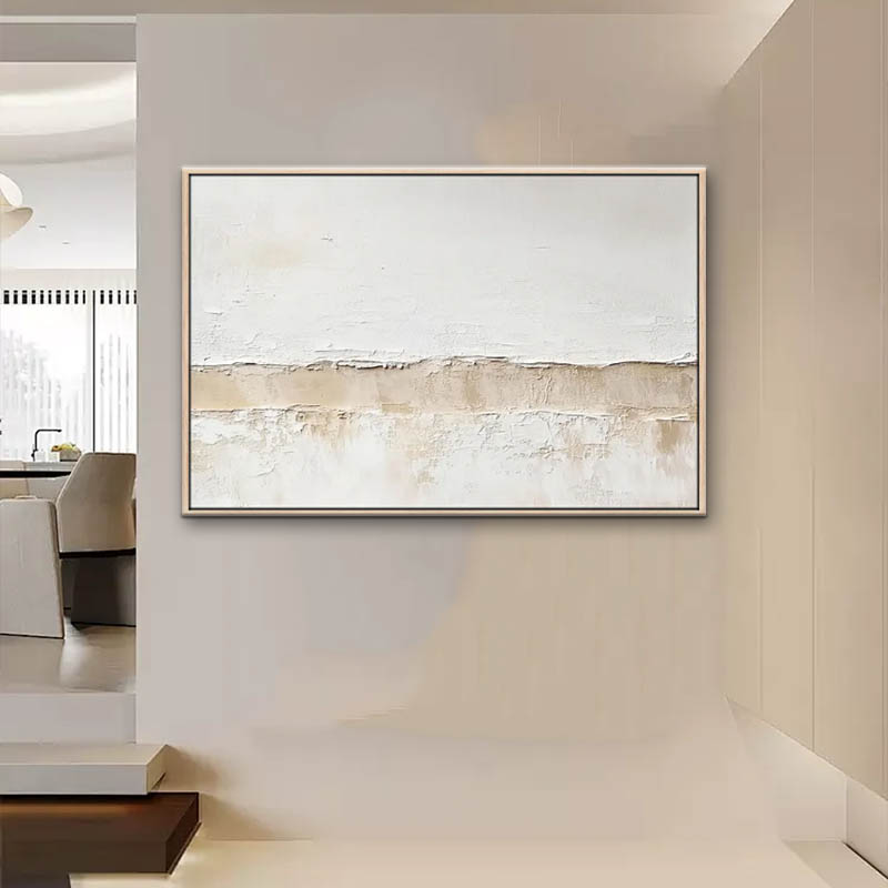 Natural Framed Canvas Print Gray Watercolor Wall Art