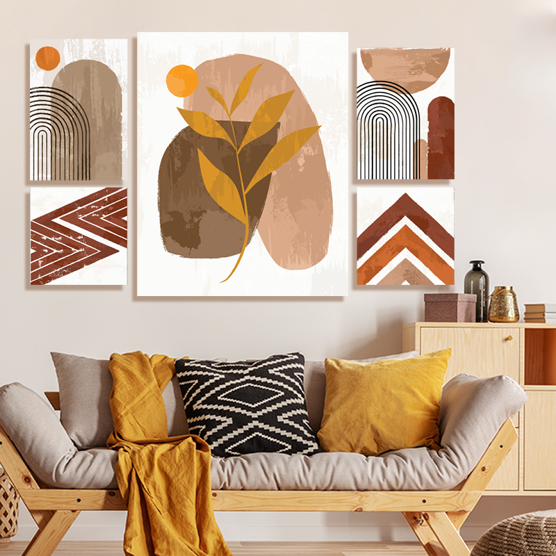 5-Panel Abstract Flowers Wall Art Painting Set