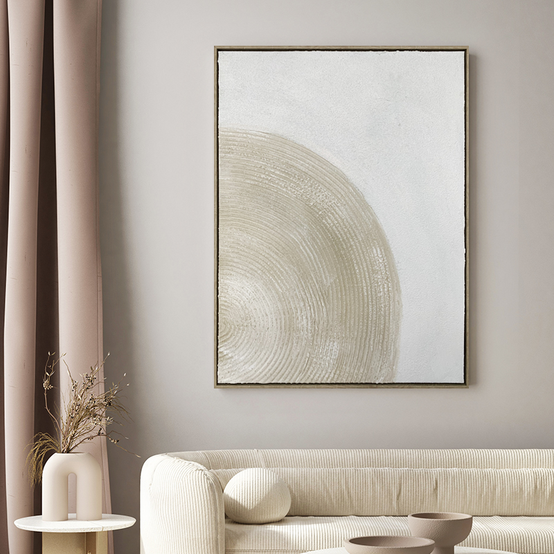 Coastal Texture Hand-Painted Great Wall Framed Canvas Art