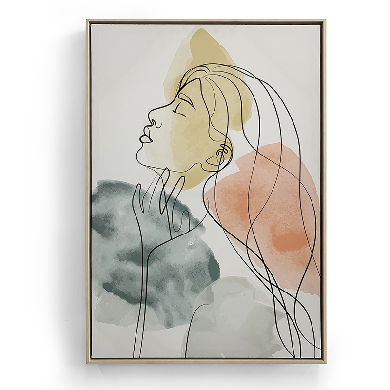 Girl Canvas Wall Art with Floating Frame