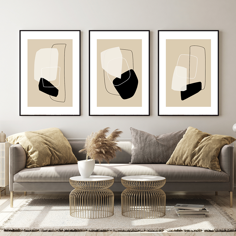 Abstract Floating Frame Canvas Painting for Living Room