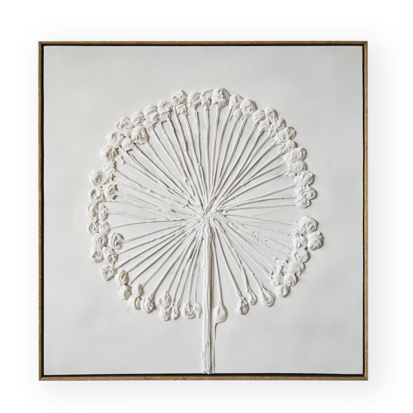 Floral White Handpainted Textured Canvas Wall Art