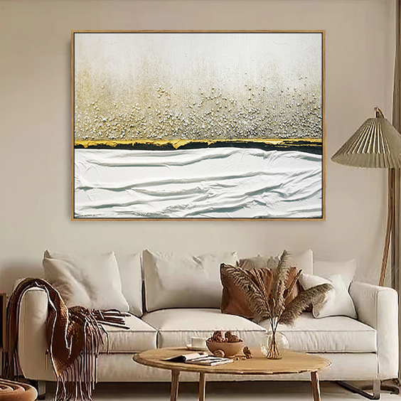 Handpainted Framed Canvas Great Wall Decor