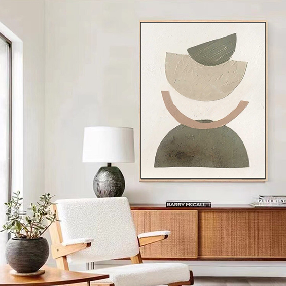 Abstract Geometric Handpainted Canvas Wall Art