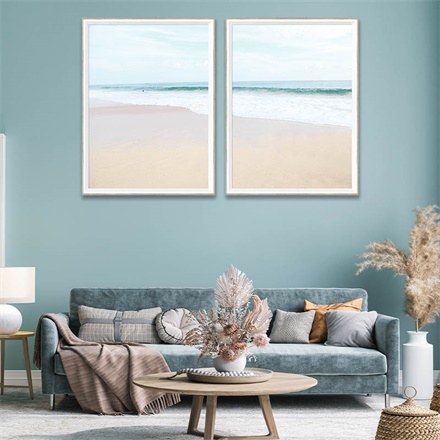 Abstract Framed Canvas Wall Art with Foil Design