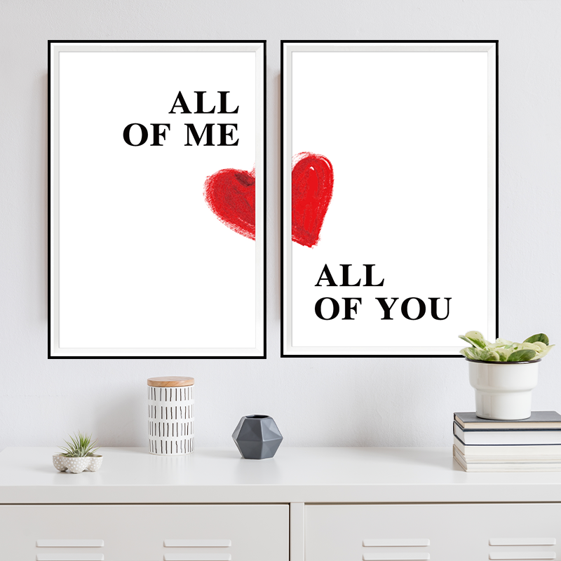Modern Abstract Double Color Framed Wall Decor
