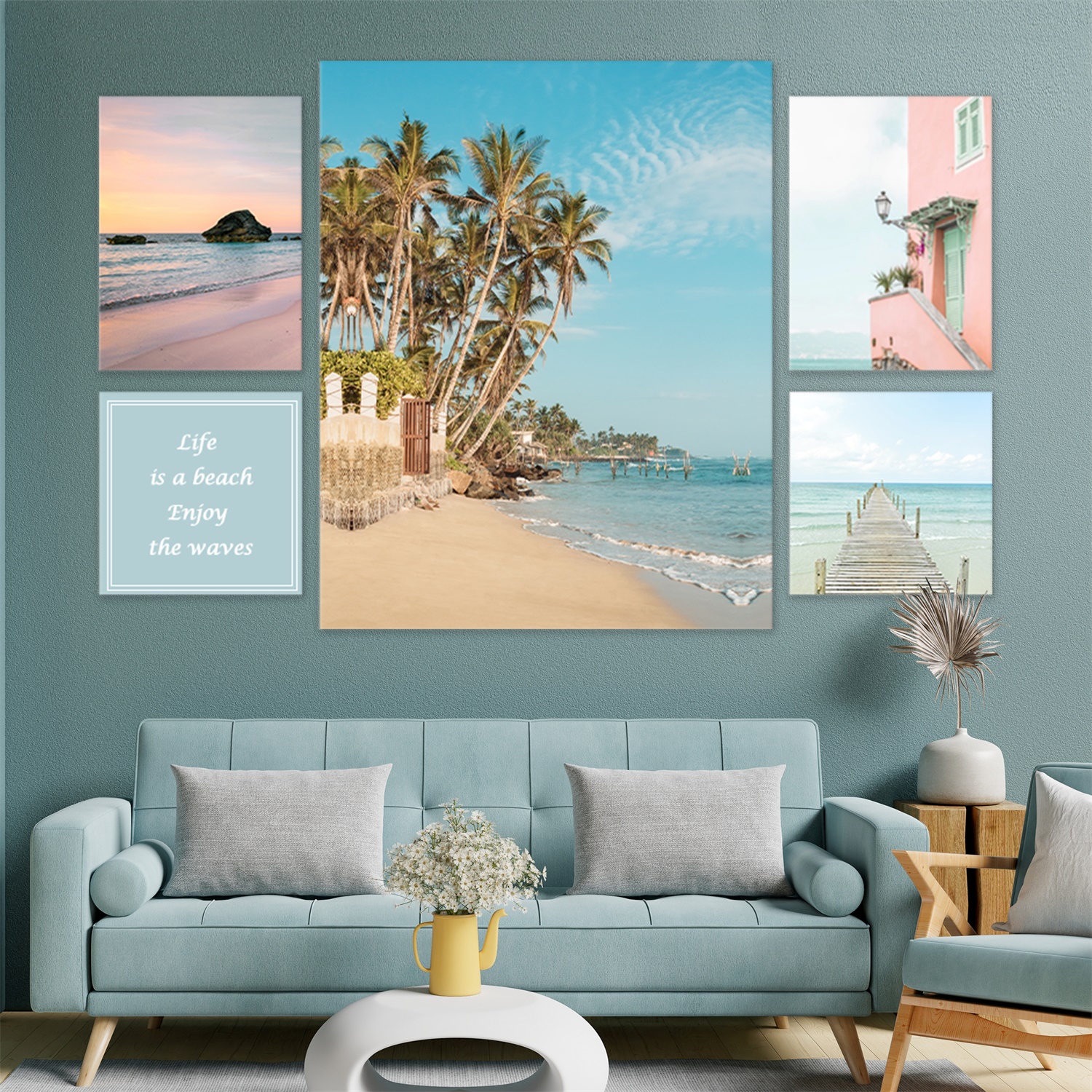Beach Design Canvas Wall Art Set of 5