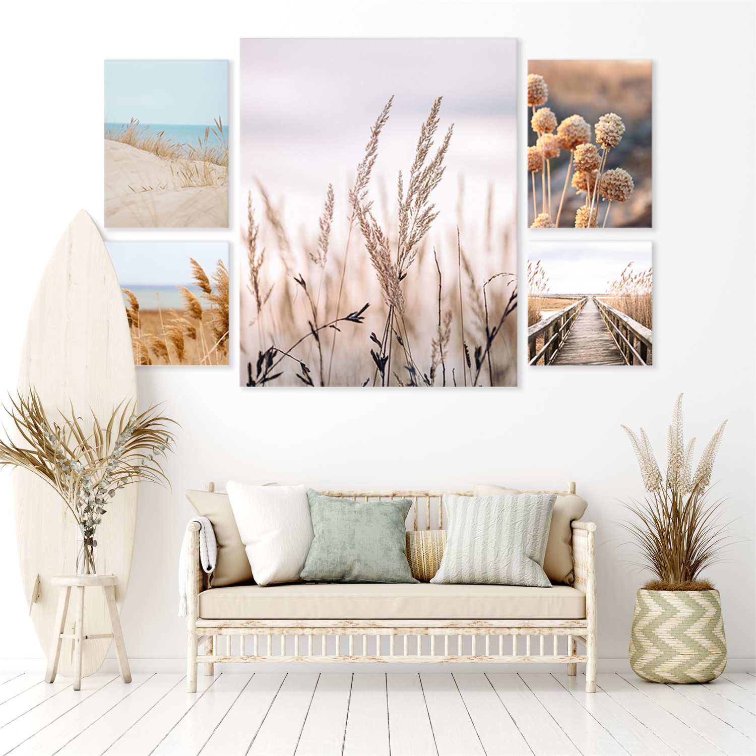 Beach Design Canvas Wall Art Set of 5