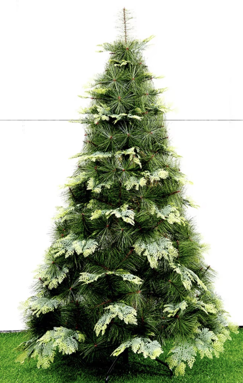 Artificial Green Decorative White Flocked 12ft PVC PE LED Snow Christmas Tree