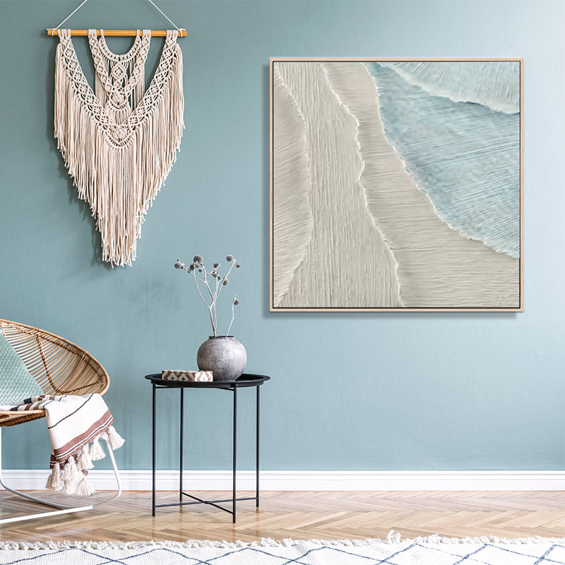 Coastal Texture Handpainted Great Wall Framed Canvas Art