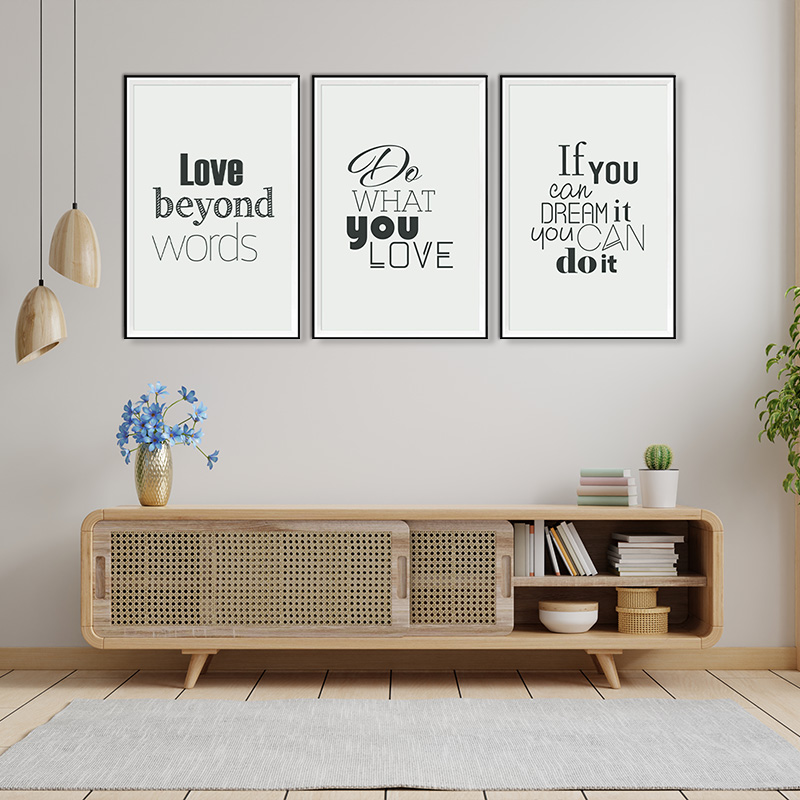 Double Color Framed Golden Foil Canvas Wall Decor