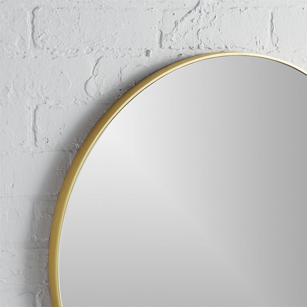 Modern Round Iron Framed Wall Mirror