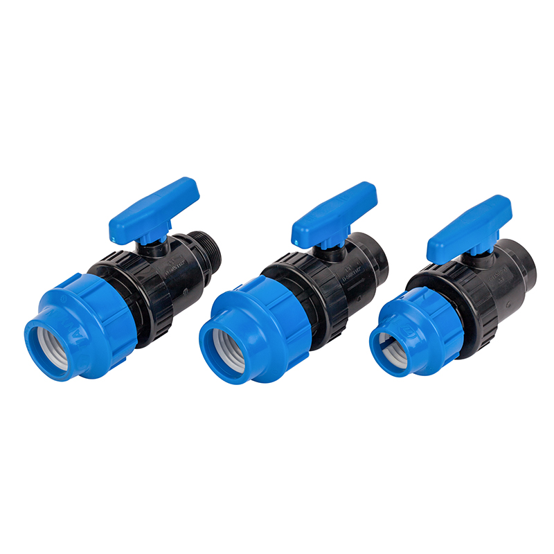 PP Compression Ball Valve Fitting True Union