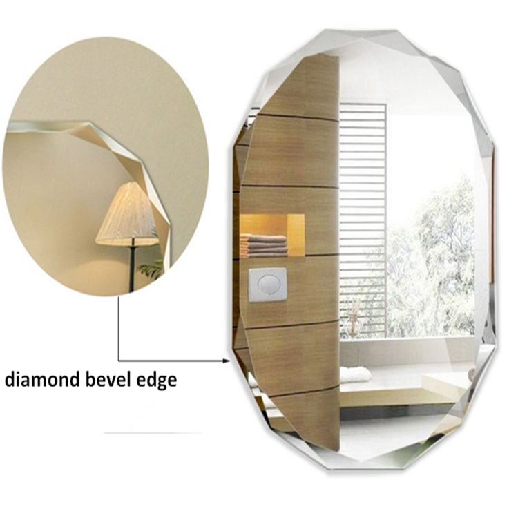 Oval Beveled Frameless Glass Mirror