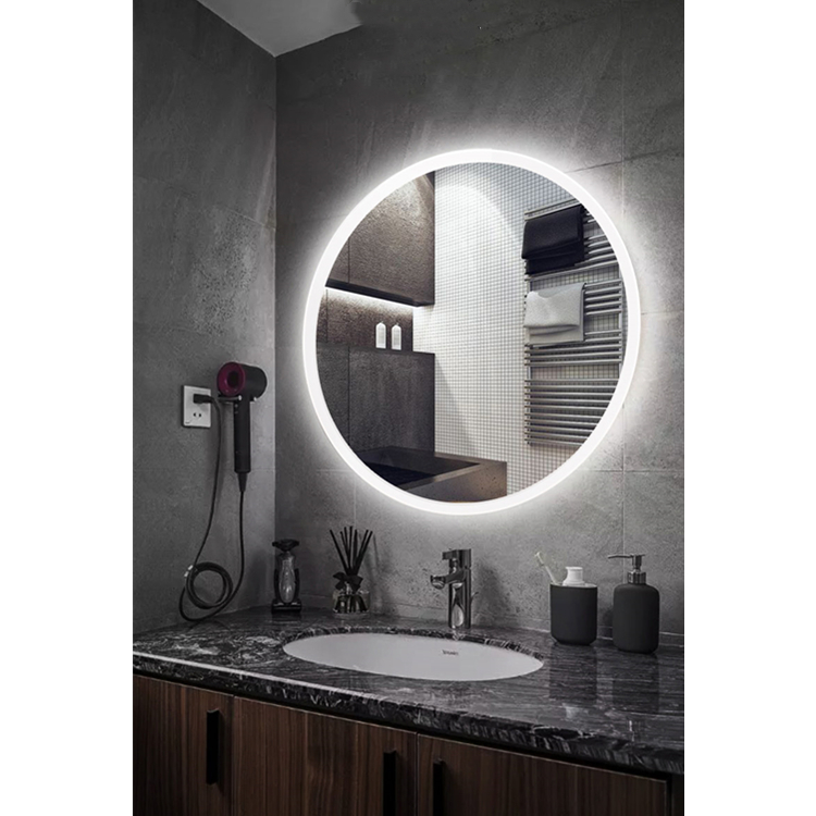 Round LED Bathroom Mirror with Touch Switch Anti-Fog