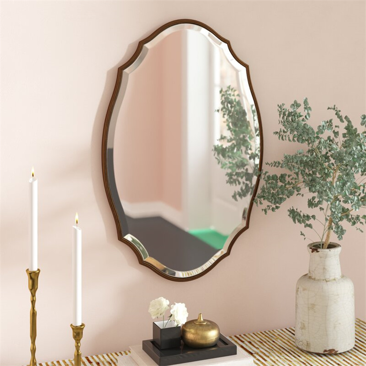 6mm Brass Round Antique Gold Frame Mirror