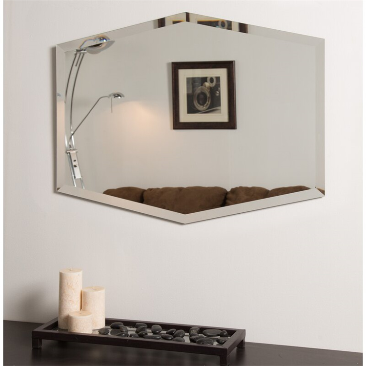 Wall Mounted Frameless Beveled Eight-Edge Bathroom Mirror