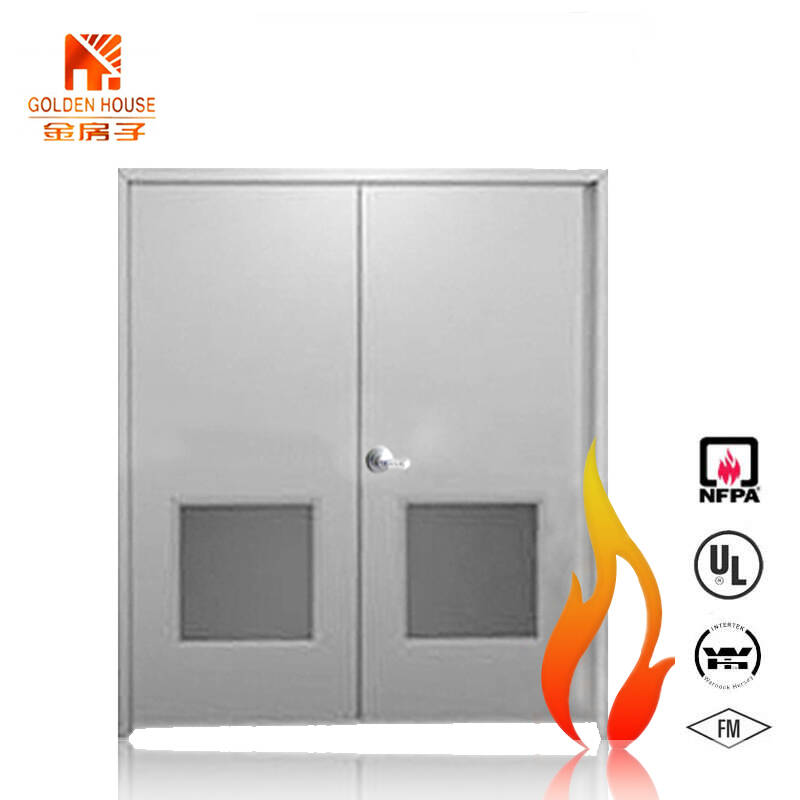 WHI Listed Double Leaf Steel Fire Rated Door with Vision Panel