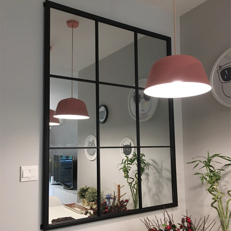 Metal Rectangular Window Frame Wall Mirror