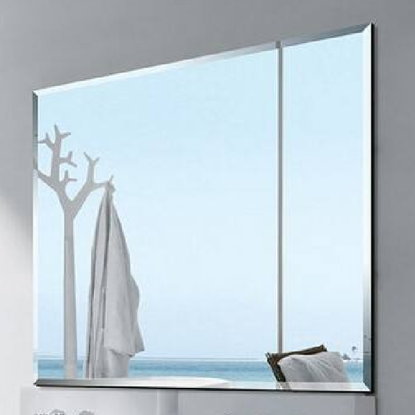 Frameless Beveled Rectangular Bathroom Mirror