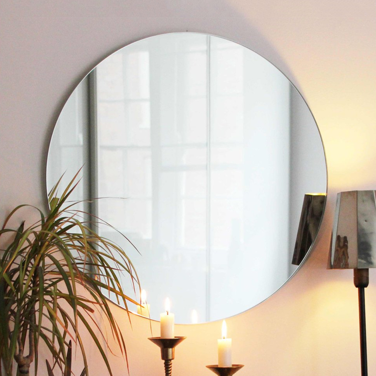 Frameless Circular Wall Hanging Glass Mirror