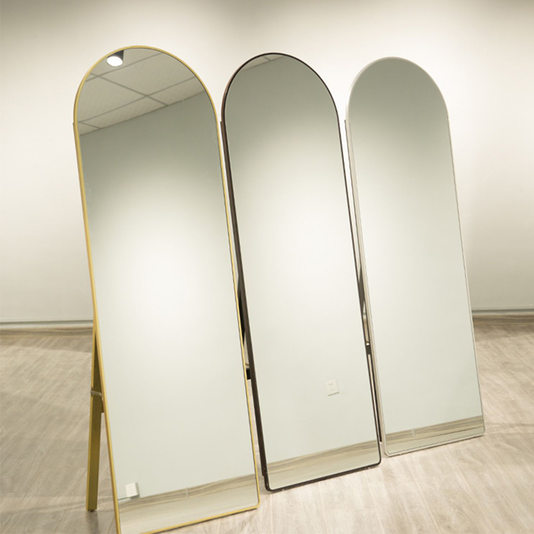 Aluminum Frame Arch Decorative Full Length Floor Mirror