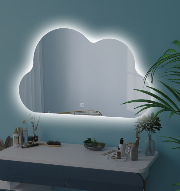 Cloud-Shaped LED Makeup Mirror with Dressing Table Light