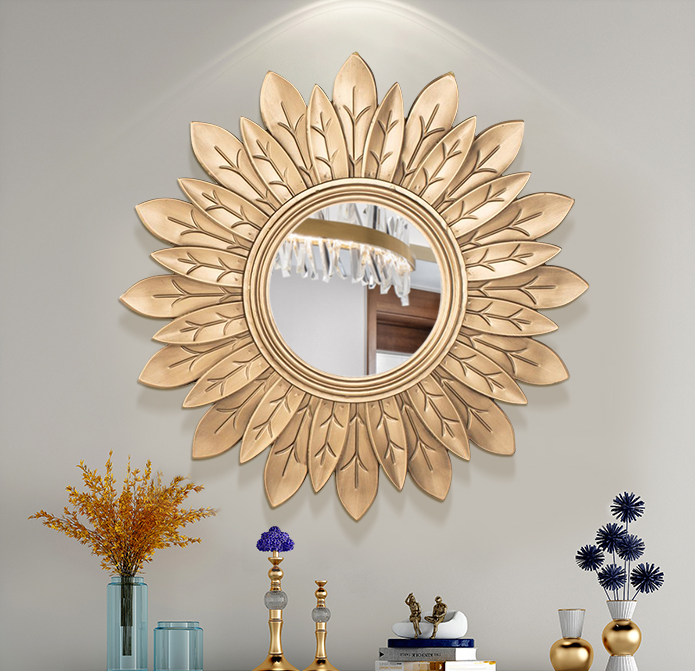 Round Nordic Sunburst Wall Mirror Porch Decoration