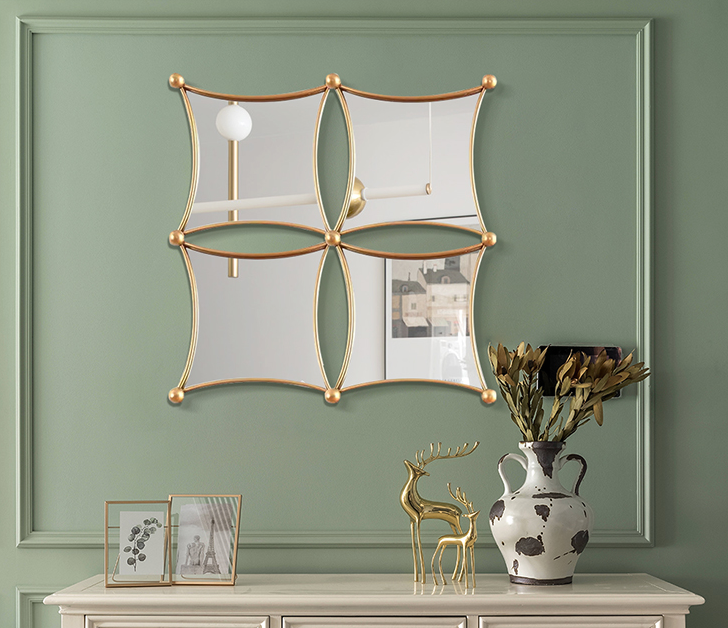 Light Luxury Decorative Mirror Wall Hanging Gold