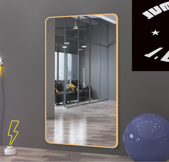 Aluminum Alloy Wall-Mounted Dance Mirror Full Body