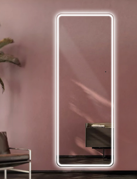 Intelligent Full-Length LED Mirror with Clothes Hanging