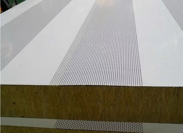 Acoustic Sandwich Panel with Rock Wool or Glass Wool