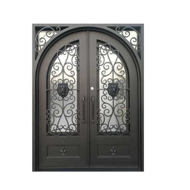 Classic Square Top Double Wrought Iron Main Door