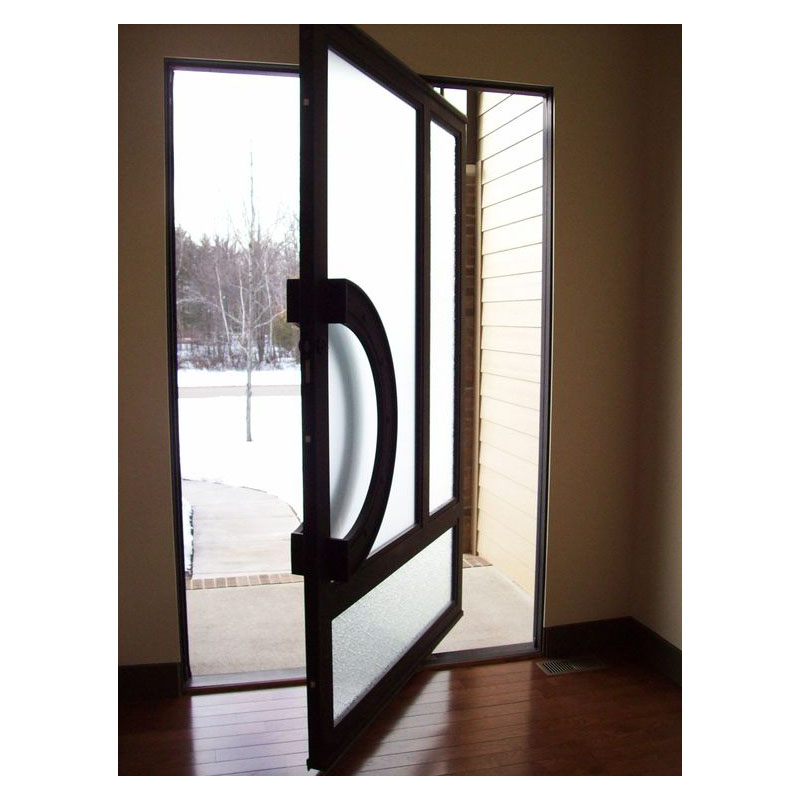 Square Top Single Pivot Wrought Iron Door