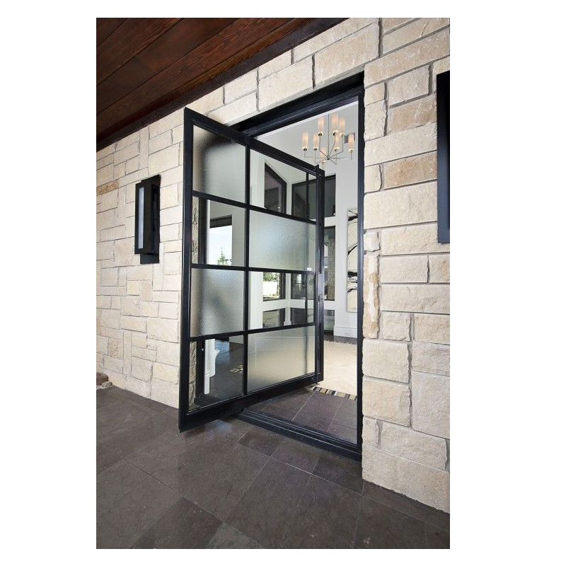 Commercial Safety Iron Glass Front Door Design
